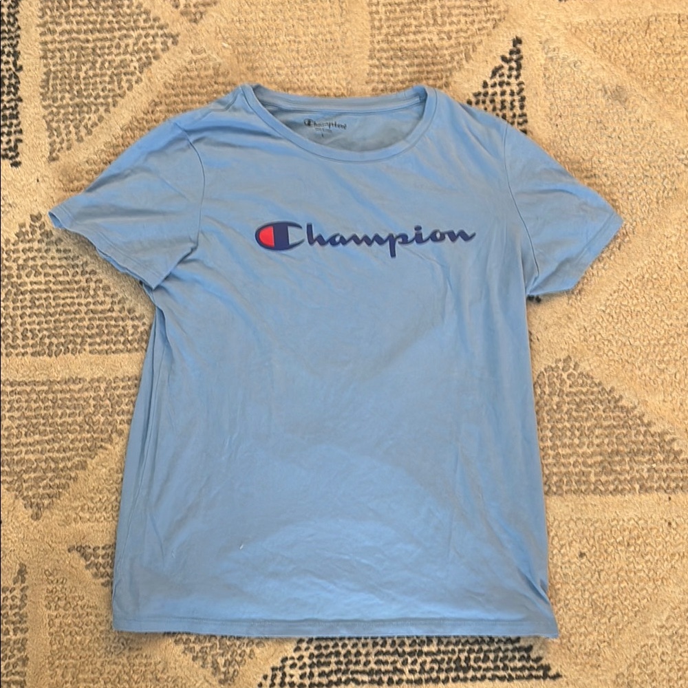 Champion Sky Blue Tee with Logo
